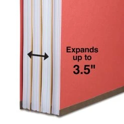 Quill Brand® 2/5-Cut Tab Pressboard Classification File Folders, 3-Partitions, 8-Fasteners, Letter, Red, 15/Box (744030) -Office Essentials Shop 00E0F20F E546 42B5 A8B84BB394B61C40 s7