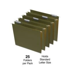 Quill Brand® Box Bottom Hanging File Folders, 3" Expansion, Letter Size, Dark Green, 25/Box (730052)