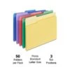 Quill Brand® Heavy-Duty File Folders, Assorted Tabs, 1/3-Cut, Letter Size, Assorted Colors, 50/Box (75000AD) -Office Essentials Shop 049B453D 5420 4F2B 94224A5EDB65F660 s7