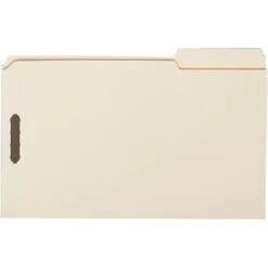 Quill Brand® Heavy-Duty Reinforced Assorted Tabs 2-Fastener Folders, Legal, Manila, 50/Box (737713)