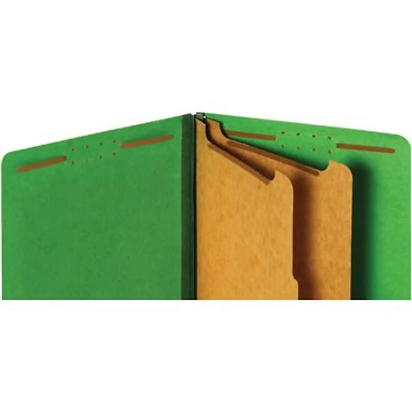 Quill Brand® End-Tab Partition Folders, 2 Partitions, 6 Fasteners, Emerald Green, Legal, 15/Box (749034) 4 Quill Brand® End-Tab Partition Folders, 2 Partitions, 6 Fasteners, Emerald Green, Legal, 15/Box (749034) - Image 2
