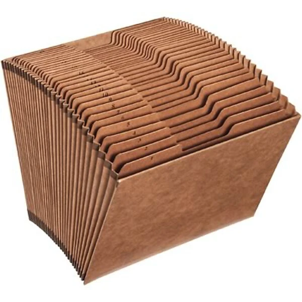 Quill Brand® Heavy-Duty Reinforced Expanding File, 1-31 Index, 31 Pockets, Letter Size, Brown (723312) 4 Quill Brand® Heavy-Duty Reinforced Expanding File, 1-31 Index, 31 Pockets, Letter Size, Brown (723312) - Image 2