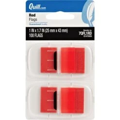 Quill Brand® Flags , 1" Wide, Red, 100 Flags/Pack (7QFL1RD)