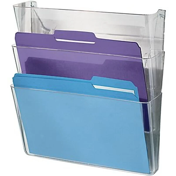 Quill Brand® 3-Pocket Plastic Letter Size Wall Pockets, Clear (736904) 3 Quill Brand® 3-Pocket Plastic Letter Size Wall Pockets, Clear (736904)