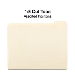 Quill Brand® File Folders, 1/5-Cut Assorted, Letter Size, Manila, 100/Box (740139) -Office Essentials Shop 16960DF0 D689 4D3B 8A55D5BE08BF5CE0 s7