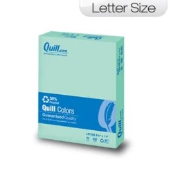 Quill Brand® 30% Recycled Multipurpose Paper, 20 Lbs., 8.5" X 11", Green, 500 Sheets/Ream (720561)
