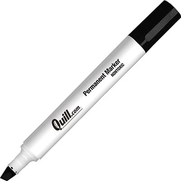 Quill Brand® Permanent Markers, Chisel Tip, Black, 12/Pack (716897QL) 3 Quill Brand® Permanent Markers, Chisel Tip, Black, 12/Pack (716897QL)