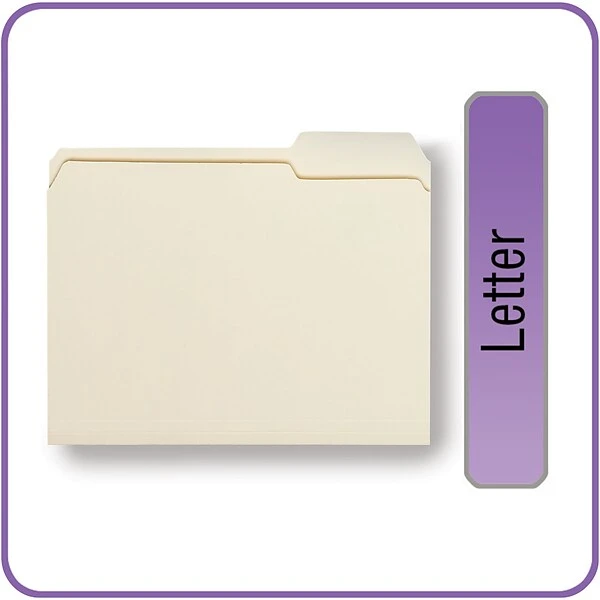 Quill Brand® File Folders, 1/3-Cut Assorted, Letter Size, Manila, 500/Carton (740137CT) 4 Quill Brand® File Folders, 1/3-Cut Assorted, Letter Size, Manila, 500/Carton (740137CT) - Image 2