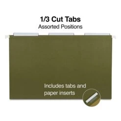 Quill Brand® 100% Recycled 3-Tab Hanging File Folders, Legal Size, Green, 25/Box (7Q5213) -Office Essentials Shop 1D651AC0 276A 4321 B47EAC49C4ED75B5 s7