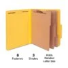Quill Brand® 2/5-Cut Tab Pressboard Classification File Folders, 3-Partitions, 8-Fasteners, Letter, Yellow, 15/Box (744038) -Office Essentials Shop 1E78B173 8822 407D 895114F60CCF6714 s7