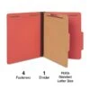 Quill Brand® 2/5-Cut Tab Pressboard Classification File Folders, 1-Partition, 4-Fasteners, Letter, Brown, 15/Box (7-46036)