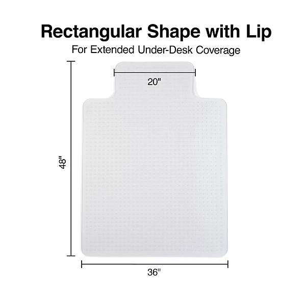 Quill Brand® PlushMat Carpet Chair Mat, 36" X 48'', Crystal Clear (20238-CC) 6 Quill Brand® PlushMat Carpet Chair Mat, 36" X 48'', Crystal Clear (20238-CC) - Image 4