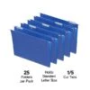Quill Brand® Hanging File Folders, 1/5-Cut, Letter Size, Blue, 25/Box (7387QBE) -Office Essentials Shop 24577619 C764 4430 B5A9E6972516FF82 s7