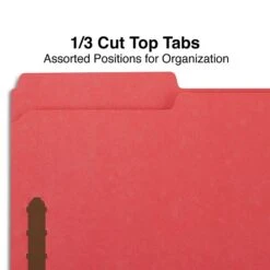 Quill Brand® 1/3-Cut Assorted 2-Fastener Folders, Legal, Red, 50/Box (7358RD) -Office Essentials Shop 2BE79815 0968 4971 869CE49990AD29BF s7
