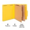 Quill Brand® 2/5-Cut Tab Pressboard Classification File Folders, 2-Partitions, 6-Fasteners, Letter, Yellow, 15/Box (738038) -Office Essentials Shop 310AF434 D6DF 4601 B58410839AAF8CB7 s7