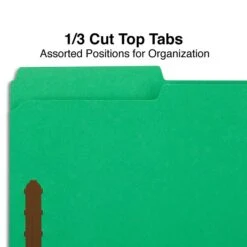 Quill Brand® 1/3-Cut Fastener Folders, 2-Fasteners, Legal, Assorted Tabs, Green, 50/Box (7358GN) -Office Essentials Shop 3637AEA8 7C45 43B7 94EF36B05383BCB6 s7