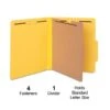 Quill Brand® 2/5-Cut Tab Pressboard Classification File Folders, 1-Partition, 4-Fasteners, Letter, Yellow, 15/Box (746038) -Office Essentials Shop 3ADF5265 E9CD 4DB9 9366ED8B1D270905 s7
