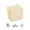 Quill Brand® Heavy-Duty Reinforced File Folders, 1/3-Cut, Letter Size, Assorted Tabs, Manila, 50/Box (71043450) -Office Essentials Shop 3BF04269 4D45 4D25 82D1DA92B965F8CD s7