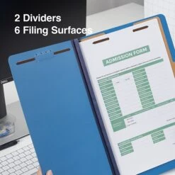Quill Brand® End-Tab Partition Folders, 2 Partitions, 6 Fasteners, Cobalt Blue, Legal, 15/Box (749026) -Office Essentials Shop 3DD1CA70 214F 4339 888B59AA4D9CD8DC s7