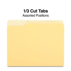 Quill Brand® File Folders, Assorted Tabs, 1/3-Cut, Letter Size, Yellow, 100/Box (740913YW) -Office Essentials Shop 3FA5F04D 65F1 424C 99FF10ADB716DCF7 s7