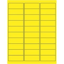 Quill Brand® Laser Address Labels, 1" X 2-5/8", Fluorescent Yellow, 900 Labels (Compare To Avery 5972)