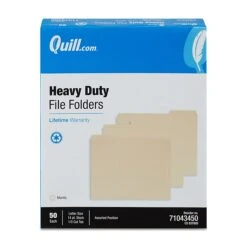 Quill Brand® Heavy-Duty Reinforced File Folders, 1/3-Cut, Letter Size, Assorted Tabs, Manila, 50/Box (71043450) -Office Essentials Shop 4433B5BE F0D4 4F6F 9F99719D9B8C3253 s7