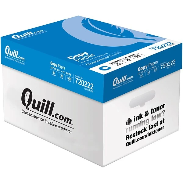 Quill Brand® 8.5" X 11" Copy Paper, 20 Lbs., 92 Brightness, 500 Sheets/Ream (720222RM) 4 Quill Brand® 8.5" X 11" Copy Paper, 20 Lbs., 92 Brightness, 500 Sheets/Ream (720222RM) - Image 2