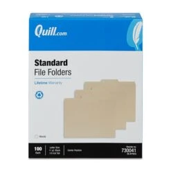 Quill Brand® Center Position File Folders, 1/3-Cut, Letter Size, Manila, 100/Box (730041) -Office Essentials Shop 4CA9C40F 15C8 446E A98262C5ABB8B489 s7