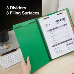 Quill Brand® 2/5-Cut Tab Pressboard Classification File Folders, 3-Partitions, 8-Fasteners, Letter, Green, 15/Box (7-44034) 9 Quill Brand® 2/5-Cut Tab Pressboard Classification File Folders, 3-Partitions, 8-Fasteners, Letter, Green, 15/Box (7-44034) -Office Essentials Shop 4EE6981B 5D30 4FE0 9314850249B986BF s7