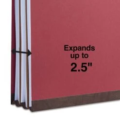 Quill Brand® 2/5-Cut Tab Pressboard Classification File Folders, 2-Partitions, 6-Fasteners, Legal, Red, 15/Box (739030) -Office Essentials Shop 4F906D5A FAC4 4F44 96C4D15C855CE714 s7