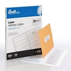 Quill Brand® Laser Address Labels, 1" X 4", White, 2,000 Labels (Compare To Avery 5161, 5261 & 5961)