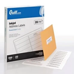 Quill Brand® Inkjet Address Labels, 1" X 4", White, 5,000 Labels (Compare To Avery 8161 & 8461)