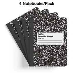 Quill Brand® Composition Notebook, 7.5" X 9.75", College Ruled, 100 Sheets, Black/White, 4/Pack (TR58371) -Office Essentials Shop 5251A29F EC62 4448 869B61E3A142FB2C s7