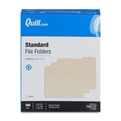 Quill Brand® 2-Ply File Folders, Assorted Tabs, 1/3-Cut , Letter Size, Manila, 100 BX (750137) -Office Essentials Shop 5723CD60 1958 4CE7 AA8306670D5FD335 s7