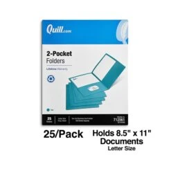 Quill Brand® 2-Pocket Folders, Teal, 25/Box (712561) -Office Essentials Shop 619DA63A 7E1C 4199 992FC6CC3E5B1DB5 s7