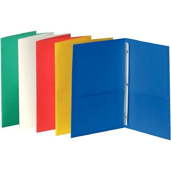 Quill Brand® 2-Pocket Folders With Fasteners, Assorted, 25/Box (7128AD) 3 Quill Brand® 2-Pocket Folders With Fasteners, Assorted, 25/Box (7128AD)