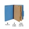 Quill Brand® 2/5-Cut Pressboard Classification Folders With Pockets, 2 Partitions, 6-Fasteners, Legal, Blue, 15/Box (737026) -Office Essentials Shop 689C4D58 0F7A 4B02 85A2C412E01AF02C s7