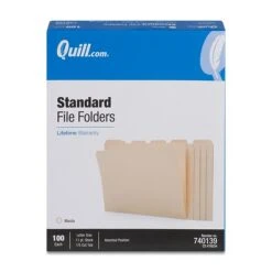 Quill Brand® File Folders, 1/5-Cut Assorted, Letter Size, Manila, 100/Box (740139) -Office Essentials Shop 6C9BE38F E224 4EBA AE2E8C19F025557A s7
