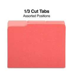 Quill Brand® File Folders, Assorted Tabs, 1/3-Cut, Letter Size, Red, 100/Box (740913RD) -Office Essentials Shop 6D62308B 18F1 4282 9DAE4AAB5DF0376D s7