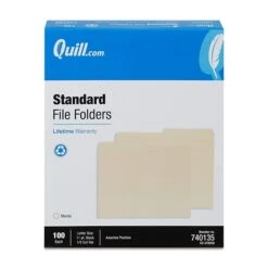 Quill Brand® File Folders, 1/2-Cut Assorted, Letter Size, Manila, 100/Box (740135) -Office Essentials Shop 6F6240A9 251D 47F1 8415F724C3C3B1ED s7