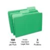Quill Brand® File Folders, Assorted Tabs, 1/3-Cut, Legal, Green, 100/Box (741013GR) -Office Essentials Shop 704218AD 7E20 48DD 9381935CAFE76A82 s7