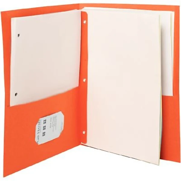 Quill Brand® 2-Pocket Folders With Fasteners, Orange, 25/Box (712880) 4 Quill Brand® 2-Pocket Folders With Fasteners, Orange, 25/Box (712880) - Image 2