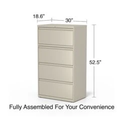 Quill Brand® Commercial 4-Drawer Lateral File Cabinet, Assembled, Letter/Legal, Putty/Beige, 30"W (28884D) -Office Essentials Shop 777AB13C E78C 4DDD 994DD637AFA8491F s7