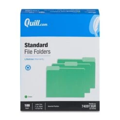 Quill Brand® File Folders, Assorted Tabs, 1/3-Cut, Letter Size, Green, 100/Box (740913BGR) 9 Quill Brand® File Folders, Assorted Tabs, 1/3-Cut, Letter Size, Green, 100/Box (740913BGR) -Office Essentials Shop 78729F1F C2FB 43AC 86C48FF6A217589A s7