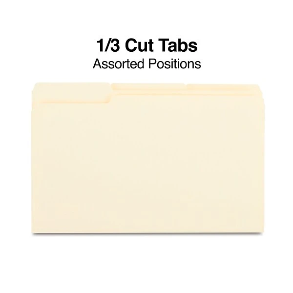 Quill Brand® File Folders, Assorted Tabs, 1/3-Cut, Legal Size, Manila, 250/Box (763137) 4 Quill Brand® File Folders, Assorted Tabs, 1/3-Cut, Legal Size, Manila, 250/Box (763137) - Image 2