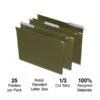 Quill Brand® 100% Recycled 3-Tab Hanging File Folders, Letter Size, Green, 25/Box (7Q5213) -Office Essentials Shop 7D23A63E F8FB 4798 B8575513D96D6360 s7