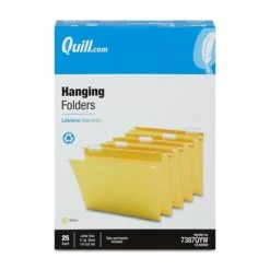 Quill Brand® Hanging File Folders, 1/5-Cut, Letter Size, Yellow, 25/Box (7387QYW) -Office Essentials Shop 8565A8AC 6AB5 49C6 846B251FAB7158D9 s7