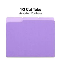 Quill Brand® File Folders, Assorted Tabs, 1/3-Cut, Letter Size, Violet, 100/Box (740913VT) 6 Quill Brand® File Folders, Assorted Tabs, 1/3-Cut, Letter Size, Violet, 100/Box (740913VT) -Office Essentials Shop 87FD2EBF 2480 4C22 9275D14ADE926369 s7
