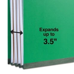 Quill Brand® 2/5-Cut Tab Pressboard Classification File Folders, 3-Partitions, 8-Fasteners, Legal, Green, 15/Box (745034) -Office Essentials Shop 89E5F735 1E21 4EA1 A6E7EA163E85AE93 s7