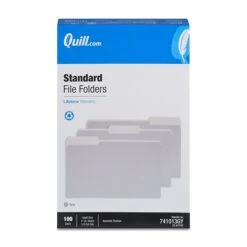 Quill Brand® File Folders, Assorted Tabs, 1/3-Cut, Legal, Gray, 100/Box (741013GY) -Office Essentials Shop 8CF58E7E AC21 4053 B7D24DC6CE0D0AFF s7